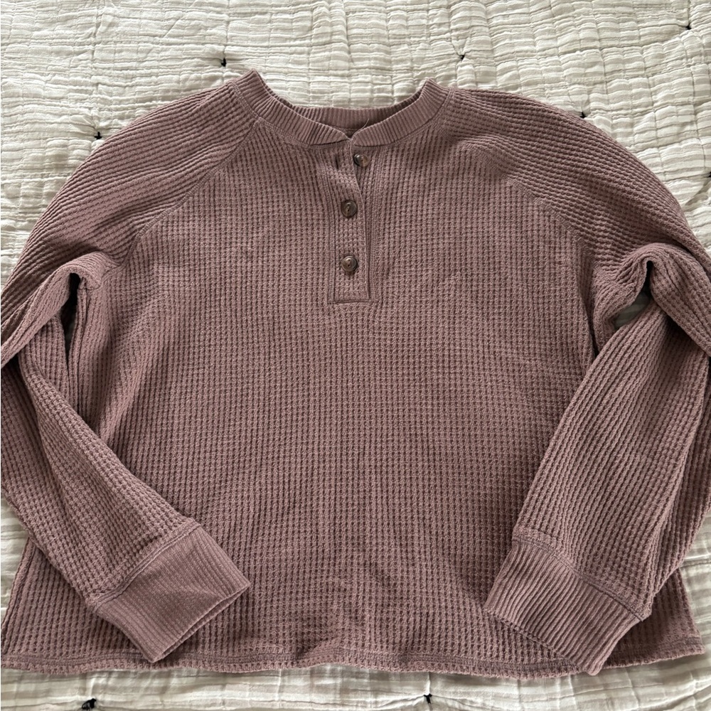 Old Navy Pink Ribbed Long Sleeve Button Down Shirt
